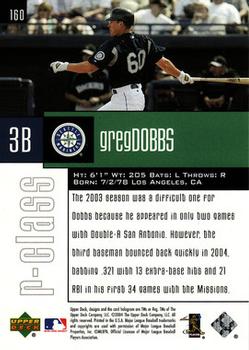 2004 Upper Deck r-class #160 Greg Dobbs Back