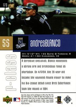 2004 Upper Deck r-class #170 Andres Blanco Back