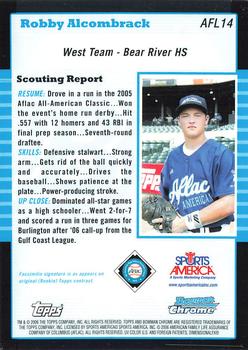 2005 Bowman Draft Picks & Prospects #AFL14 Robby Alcombrack Back