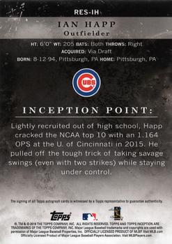 2018 Topps Inception - Rookie and Emerging Stars Autographs #RES-IH Ian Happ Back