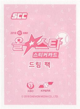 2018 SCC KBO All Star Sticker Cards #148 Seok-Min Park Back