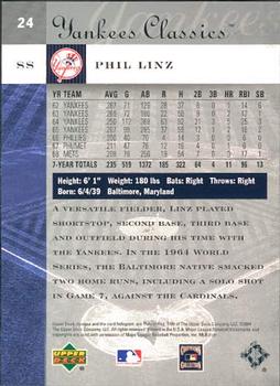 2004 Upper Deck Yankees Classics #24 Phil Linz Back