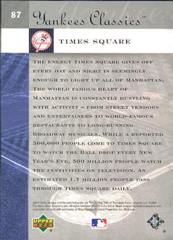 2004 Upper Deck Yankees Classics #87 Times Square Back
