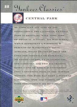 2004 Upper Deck Yankees Classics #88 Central Park Back