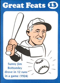 1972 Laughlin Great Feats of Baseball #13 Jim Bottomley Front
