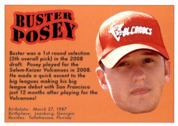 2010 Grandstand Salem-Keizer Volcanoes San Francisco Champions #NNO Buster Posey Back