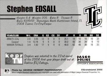 2005 Grandstand Tri-City Dust Devils #30 Stephen Edsall Back
