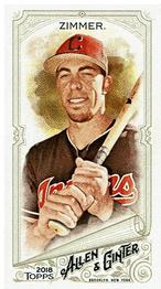 2018 Topps Allen & Ginter - Mini No Card Number #NNO Bradley Zimmer Front