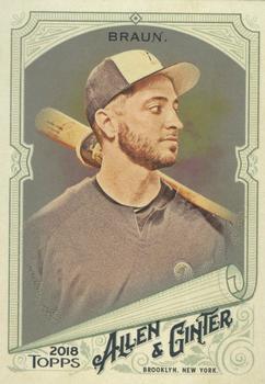 2018 Topps Allen & Ginter - Silver Glossy #80 Ryan Braun Front