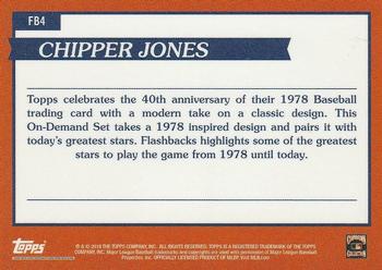 2018 Topps On-Demand Inspired By '78 - Famous Flashbacks #FB4 Chipper Jones Back