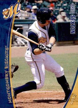 2012 Grandstand Montgomery Biscuits #20 Greg Sexton Front