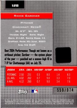 2005 Bowman's Best #128 Richie Gardner Back