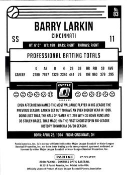 2018 Donruss Optic - Holo #83 Barry Larkin Back