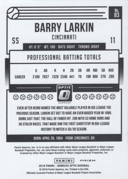 2018 Donruss Optic - Pink #83 Barry Larkin Back