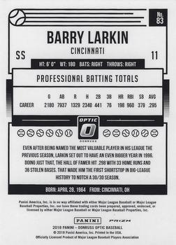 2018 Donruss Optic - Red and Yellow #83 Barry Larkin Back