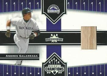 2005 Donruss Champions - Impressions Material #92 Andres Galarraga Front