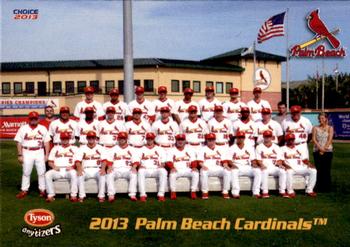 2013 Choice Palm Beach Cardinals #1 Checklist Front