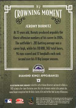 2005 Donruss Diamond Kings #87 Jeromy Burnitz Back