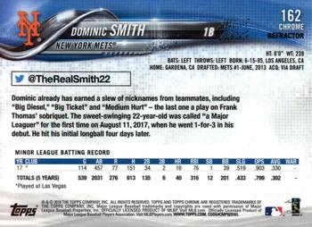 2018 Topps Chrome - Pink Refractor #162 Dominic Smith Back