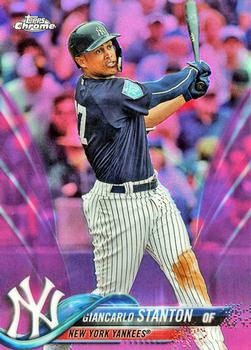 2018 Topps Chrome - Pink Refractor #186 Giancarlo Stanton Front