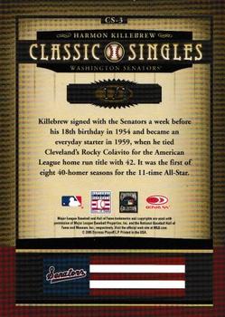 2005 Donruss Classics - Classic Singles Platinum #CS-3 Harmon Killebrew Back