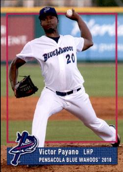 2018 Grandstand Pensacola Blue Wahoos #NNO Victor Payano Front