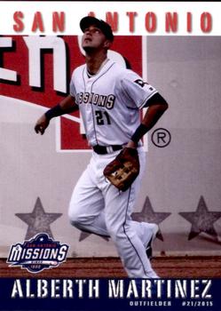 2015 Grandstand San Antonio Missions #20 Alberth Martinez Front