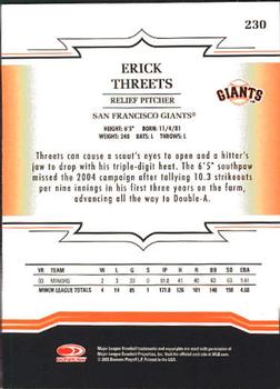 2005 Donruss Throwback Threads #230 Erick Threets Back