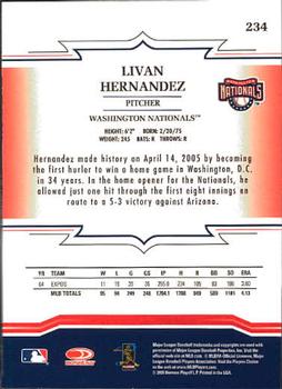 2005 Donruss Throwback Threads #234 Livan Hernandez Back