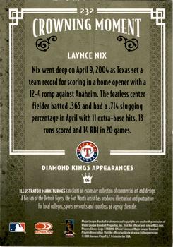 2005 Donruss Diamond Kings - Framed Red #232 Laynce Nix Back