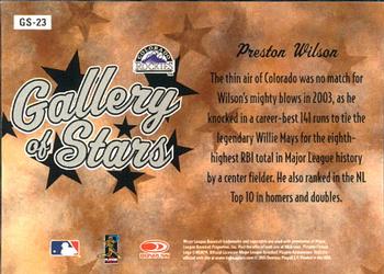 2005 Donruss Diamond Kings - Gallery of Stars #GS-23 Preston Wilson Back