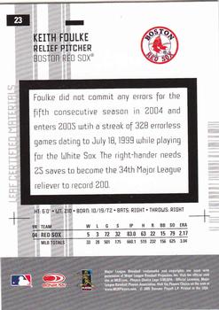 2005 Leaf Certified Materials #23 Keith Foulke Back