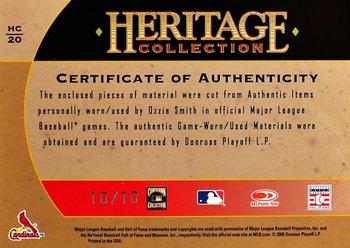 2005 Donruss Diamond Kings - Heritage Collection Signature Combos #HC-20 Ozzie Smith Back