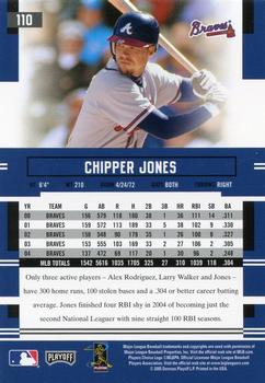 2005 Playoff Prestige #110 Chipper Jones Back