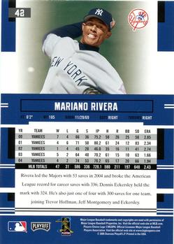 2005 Playoff Prestige #42 Mariano Rivera Back