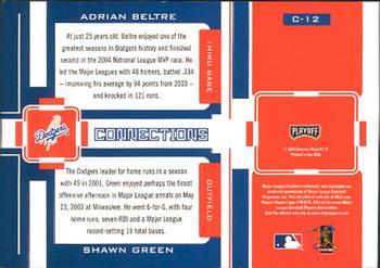 2005 Playoff Prestige - Connections #C-12 Shawn Green / Adrian Beltre Back