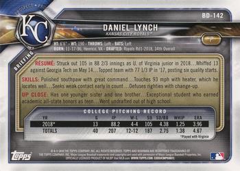 2018 Bowman Draft #BD-142 Daniel Lynch Back