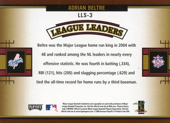 2005 Playoff Prestige - League Leaders Single #LLS-3 Adrian Beltre Back
