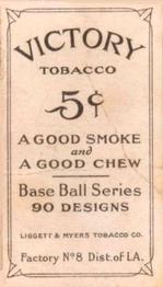 1915 Victory Tobacco (T214) #NNO Rube Geyer Back