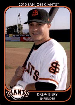 2010 Grandstand San Jose Giants #6 Drew Biery Front