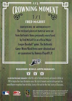 2005 Donruss Diamond Kings - Materials Framed Green Platinum #223 Fred McGriff Back