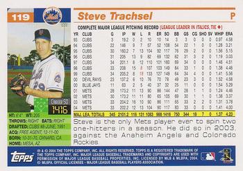 2005 Topps #119 Steve Trachsel Back