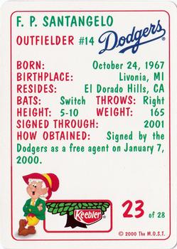 2000 Keebler Los Angeles Dodgers #23 F.P. Santangelo Back
