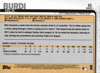 2019 Topps #43 Nick Burdi Back