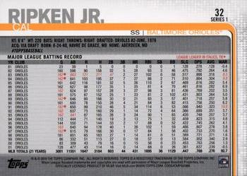 2019 Topps #32 Cal Ripken Jr. Back