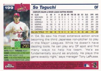 2005 Topps Chrome #199 So Taguchi Back