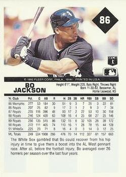 1992 Fleer #86 Bo Jackson Back