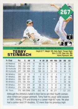 1992 Fleer #267 Terry Steinbach Back