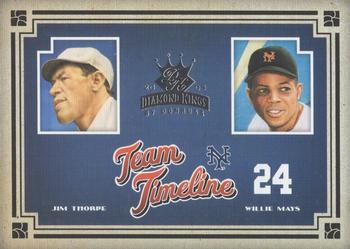 2005 Donruss Diamond Kings - Team Timeline #TT-29 Willie Mays / Jim Thorpe Front