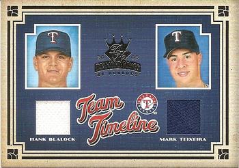 2005 Donruss Diamond Kings - Team Timeline Materials Jersey #TT-4 Hank Blalock / Mark Teixeira Front